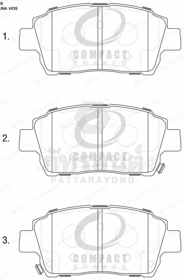 ผ้าเบรคหน้า TOYOTA ALTIS,LIMO 1.6,1.8 01-03